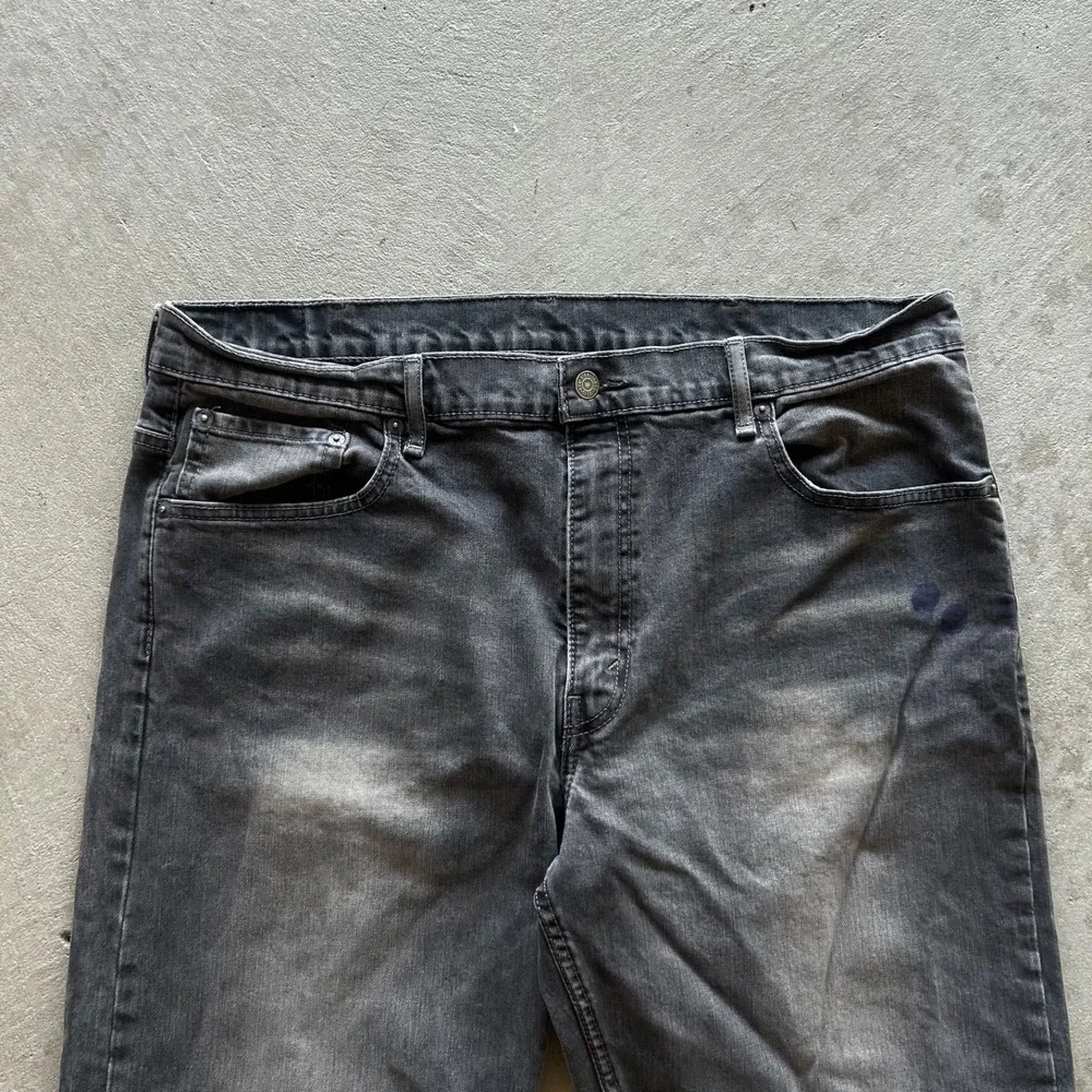 Vintage Levis 569 Jeans Size 38x32 Black Dark Wash Denim Loose Straight Fit